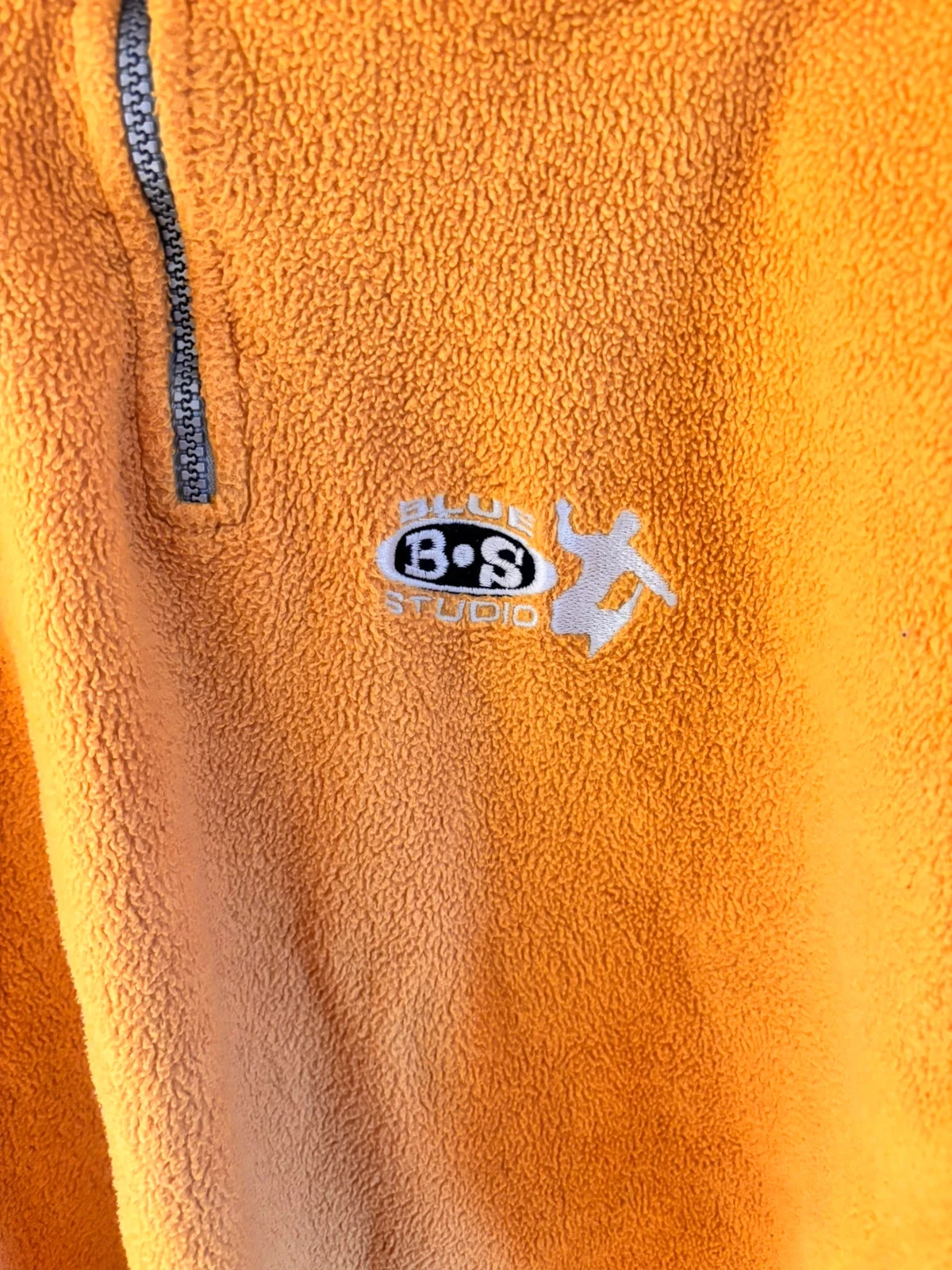 Sweat polaire vintage y2k jaune moutarde à demi-zip – Blue Studio – 16 ans / S – photo 4
